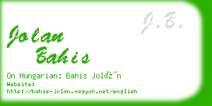 jolan bahis business card